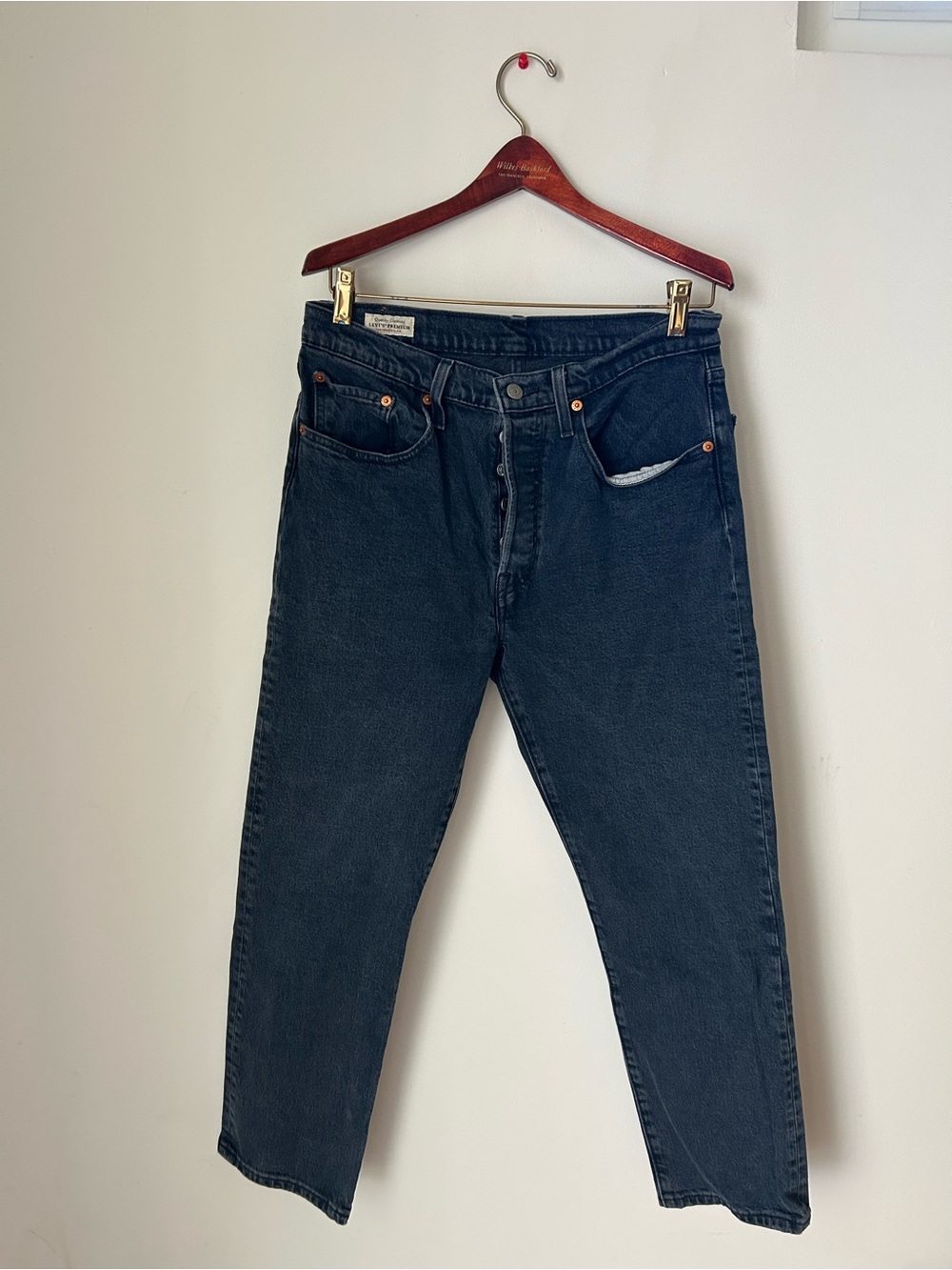 Levi's 501 Women's Straight Leg Jeans in Blackish Blue Denim